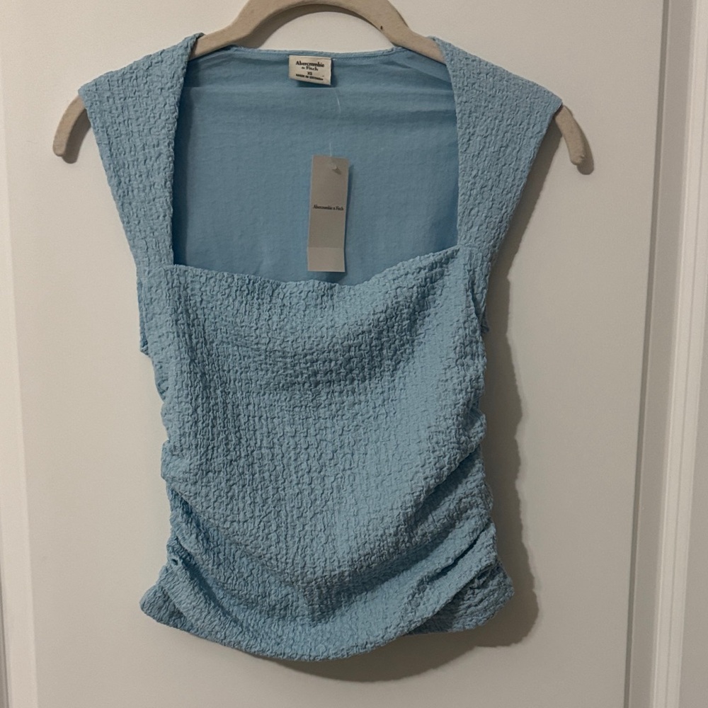 Abercrombie & Fitch Textured Blue Blouse